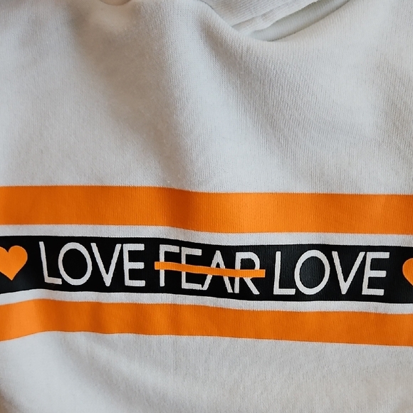 Converse White and Orange Pullover Sweater with Hood - Picture 3 of 5